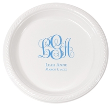 Fancy Script Monogram with Text Plastic Plates