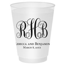 Fancy Script Monogram with Text Shatterproof Cups