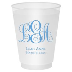 Fancy Script Monogram with Text Shatterproof Cups