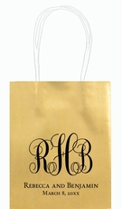 Fancy Script Monogram with Text Mini Twisted Handled Bags