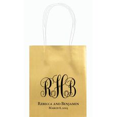 Fancy Script Monogram with Text Mini Twisted Handled Bags