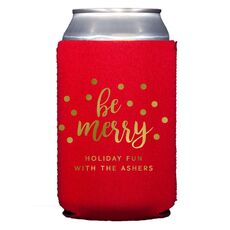Confetti Dots Be Merry Collapsible Koozies