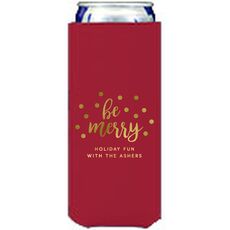 Confetti Dots Be Merry Collapsible Slim Koozies