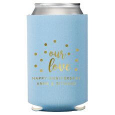 Confetti Dots Our Love Collapsible Koozies
