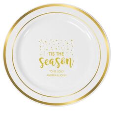 Tis The Season Premium Banded Plastic Plates