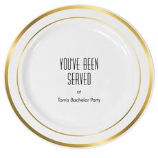 You've Been Served Premium Banded Plastic Plates