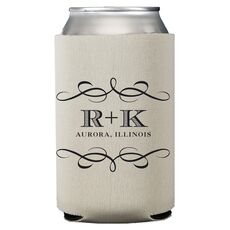 Courtyard Scroll with Initials Collapsible Koozies