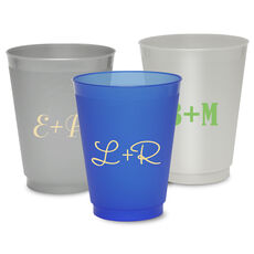 Large Initials Colored Shatterproof Cups