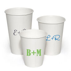 Large Initials Paper Coffee Cups