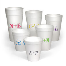 Large Initials Styrofoam Cups