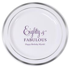 Eighty & Fabulous Premium Banded Plastic Plates