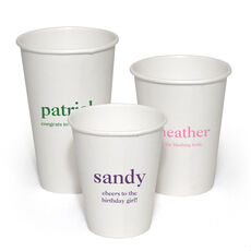 Design Your Own Big Name with Text Paper Coffee Cups