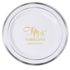 Fifty & Fabulous Premium Banded Plastic Plates