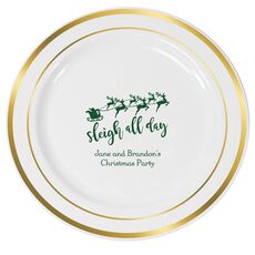 Sleigh All Day Premium Banded Plastic Plates