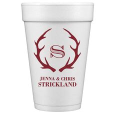 Large Initial Antlers Styrofoam Cups