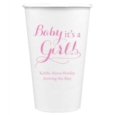 It's A Girl Paper Coffee Cups