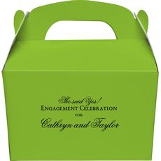 Basic Text of Your Choice Gable Favor Boxes