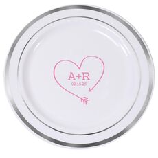 Heart Made of Arrow Premium Banded Plastic Plates