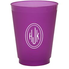 Outline Shaped Oval Monogram Colored Shatterproof Cups