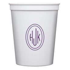 Outline Shaped Oval Monogram Stadium Cups