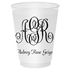Large Script Monogram with Text Shatterproof Cups