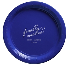 Expressive Script Finally Married Paper Plates