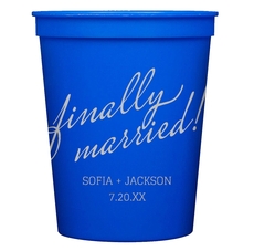 Expressive Script Finally Married Stadium Cups