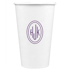 Outline Shaped Oval Monogram Paper Coffee Cups