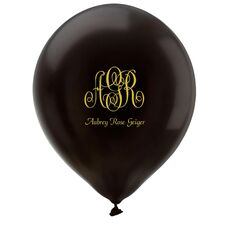 Large Script Monogram with Text Latex Balloons