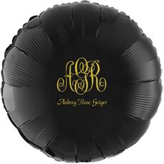 Large Script Monogram with Text Mylar Balloons