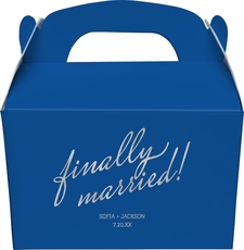 Expressive Script Finally Married Gable Favor Boxes