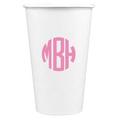 Rounded Monogram Paper Coffee Cups