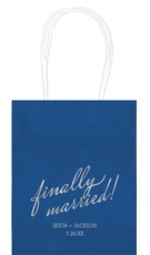 Expressive Script Finally Married Mini Twisted Handled Bags