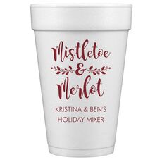 Mistletoe and Merlot Styrofoam Cups