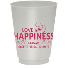 Love and Happiness Scroll Colored Shatterproof Cups