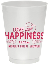 Love and Happiness Scroll Colored Shatterproof Cups