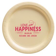 Love and Happiness Scroll Paper Plates
