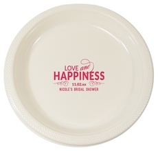 Love and Happiness Scroll Plastic Plates