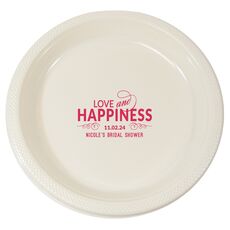 Love and Happiness Scroll Plastic Plates