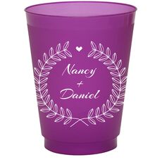 Heart and Wreath Colored Shatterproof Cups