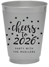 Confetti Dots Cheers to the New Year Colored Shatterproof Cups