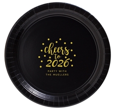 Confetti Dots Cheers to the New Year Paper Plates