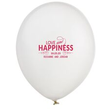 Love and Happiness Scroll Latex Balloons