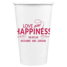 Love and Happiness Scroll Paper Coffee Cups