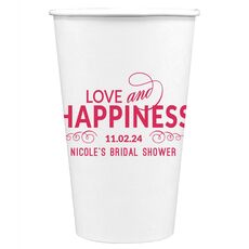 Love and Happiness Scroll Paper Coffee Cups