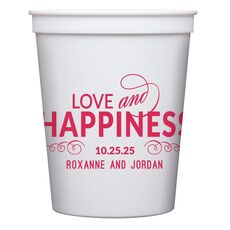 Love and Happiness Scroll Stadium Cups