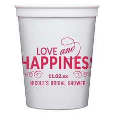 Love and Happiness Scroll Stadium Cups