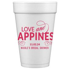 Love and Happiness Scroll Styrofoam Cups