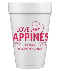 Love and Happiness Scroll Styrofoam Cups