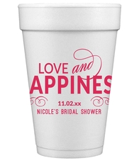 Love and Happiness Scroll Styrofoam Cups